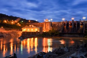 Nhà máy Thủy điện Pleikrông về đêm